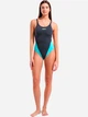 Купальник слитный женский Arena Team Swimsuit Swim Tech Solid 004763-580 Серый/Бирюзовый (3468337873228) - изображение 3