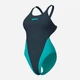 Купальник слитный женский Arena Team Swimsuit Swim Tech Solid 004763-580 Серый/Бирюзовый (3468337873228) - изображение 8