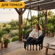 Подвесное плетеное кресло-качалка до 150 кг LEOBRO Boho Deluxe XL 80 см Black (LB-1111) - изображение 8