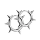 Сережки конго з шипами Spikes SE5063-12-ST з медичної сталі (Діаметр: 12мм, Колір: Сріблястий) - зображення 1