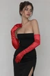 Довгі атласні рукавички honey fashion accessories s/m/l червоний (30к048) - изображение 1
