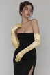 Довгі атласні рукавички honey fashion accessories s/m/l золотистий (30к048) - зображення 1