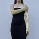 Довгі атласні рукавички honey fashion accessories s/m/l золотистий (30к048) - зображення 4