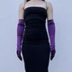 Довгі атласні рукавички honey fashion accessories s/m/l темно-фіолетовий (30к048) - зображення 3