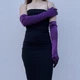 Довгі атласні рукавички honey fashion accessories s/m/l темно-фіолетовий (30к048) - зображення 4