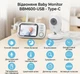 Видеоняня Baby Monitor ABM600-USB Type‑C, монитор 3.5", двусторонняя аудиосвязь, ночное видение - изображение 2