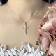 Серебряный крестик с топазом 0.4ct (2053538) - изображение 3