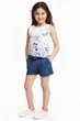 Шорти трикотажні для дівчинки H&M 0434037005 092 см (18-24 months) синій - зображення 2
