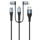 Кабель для зарядки 4 в 1 HOCO X38 Combo Lightning Micro USB Type-c 1m, 2.4A (X38) - изображение 4