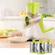 Механическая терка (овощерезка-мультислайсер) Tabletop Drum Grater Kitchen Master, 3 насадки, Зеленый - изображение 3