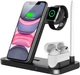 Бездротове Зарядна Док-Станція 4 в 1 Fast Charge для Iphone, Apple Watch, Pencil, AirPods Samsung, Xiaomi, Універсальна Black (ТМ-K010BK) - зображення 1