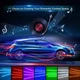 Светодиодная неоновая лента RGB для салона автомобиля с цветомузыкой, декоративная подсветка ног с пультом Autoexpect (91165) - изображение 5
