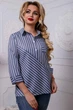 Жіноча сорочка в смужку з принтованої бавовни Seventeen S Синій (2000000103860) - изображение 2