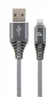 Кабель Cablexpert (CC-USB2B-AMLM-2M-WB2) USB 2.0 A - Lightning, преміум, 2м, сірий - зображення 1