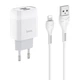 Сетевое зарядное устройство Hoco C73A 2 USB 2.4A Lightning белое - изображение 1