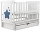 Кровать Babyroom Звездочка Z-03 маятник, ящик, откидной бок бук белый - зображення 1