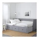Диван-ліжко IKEA HEMNES з 3 ящиками сірий 603.722.76 - зображення 4