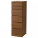 Комод IKEA MALM с 6 ящиками коричневая морилка ясеневый шпон зеркальное стекло 104.035.91 - изображение 1