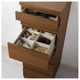 Комод IKEA MALM с 6 ящиками коричневая морилка ясеневый шпон зеркальное стекло 104.035.91 - изображение 4