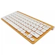 Беспроводная клавиатура и мышь KeyBoard 908 Золотая с белым - изображение 3