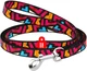 Повідець для собак нейлоновий Collar WAUDOG Nylon, малюнок "Графіті", XS, Ш 10 мм, Дов 122 см (5244) - зображення 1