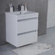 Тумба навесная Fancy Marble Borneo 600 (Borneo 600 + 1306101) белая с раковиной Lucia 600 (1306101) (19015) - изображение 1