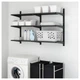 Полка IKEA (ИКЕА) ALGOT 60x38см черная металлическая (304.341.86) - зображення 3