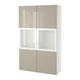 Сервант IKEA (ІКЕА) BESTÅ 120х40х192см Selsviken матовий бежевий білий (690.899.00) - зображення 1