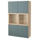 Сервант IKEA (ІКЕА) BESTÅ 120х40х192см Valviken темно-синій світло-коричневий (291.386.67) - зображення 1