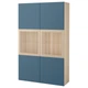 Сервант IKEA (ИКЕА) BESTÅ 120x40x192см Valviken синий светло-коричневый (192.055.01) - зображення 1