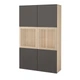Сервант IKEA (ІКЕА) BESTÅ 120х40х192см Grundsviken сірий коричневий (492.055.28) - зображення 1