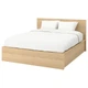 Двуспальная кровать с подъемным механизмом IKEA (ИКЕА) MALM 140х200см дубовый шпон (004.126.85) - изображение 1