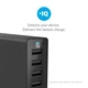 Мережевий зарядний пристрій Anker PowerPort 6 - 60W 6-port USB Power IQ USA cord Black (6949554) - зображення 2