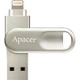 USB флеш накопитель Apacer 64GB AH790 Silver USB 3.1/Lightning (AP64GAH790S-1) - изображение 2