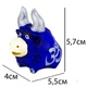 Фигурка гипсовая Netsuke Год Быка Ом Серебряные Рожки Ручная Роспись 5,5x5,7x4 Синий (25541) - изображение 5