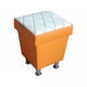 Пуф с нишей мягкий в кухню/прихожую из ДСП + кожзам Полин Modern Оранжевый + белый - изображение 1