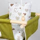 Тканевые подвесные качели Infancy Зеленые с коричневыми сердцами - изображение 3