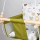 Тканевые подвесные качели Infancy Зеленые с коричневыми сердцами - изображение 4