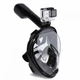 Полнолицевая панорамная маска для плавания Easy Breath (S/M) M2068G Black с креплением для камеры - изображение 7