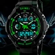 Мужские водостойкие кварцевые тактические часы Skmei S-Shock Green 0931 - изображение 3