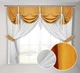 Кухонная занавеска оранжевая Adagio Windows Decor с ламбрекеном в размере 2х1,7м - изображение 1
