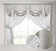Кухонная занавеска светло-серая Adagio Windows Decor с ламбрекеном в размере 2х1,7м - изображение 1