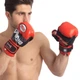 Перчатки гибридные кожаные для единоборств Twins 0275 размер 12 унций Red-Black - изображение 5