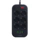 Сетевой Удлинитель LDNIO SE6403 4USB / 6 Socket Цвет Чёрный - изображение 1