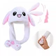 Светящаяся шапка Kigurumi с двигающимися ушками Белая 56 см - изображение 1