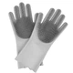 Хозяйственные силиконовые перчатки для уборки и мытья посуды Magic Silicone Gloves Темно-серый #S/O - изображение 2