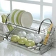 Сушилка органайзер для посуды настольная с поддоном Kitchen Storage Rack двухуровневая стойка из хромированного металла (46905) - изображение 2