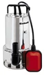 Дренажный насос Einhell GC-DP 1020 N, 1000 Вт, производительность 18000 л/ч, высота подъема 9 м, глубина погружения 5 м, нержавеющая сталь, вес 72 кг (636818) - изображение 2