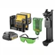 Лазер самовыравнивающийся DeWALT DCE085D1G + Аккумулятор 10.8 В 2.0 Ач + 1x зарядное устройство + зеленые очки + зеленая мишень + настенный кронштейн - изображение 1