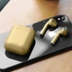 Бездротові Bluetooth навушники з кейсом Hoco ES28 Золоті P001 Пластик - зображення 5